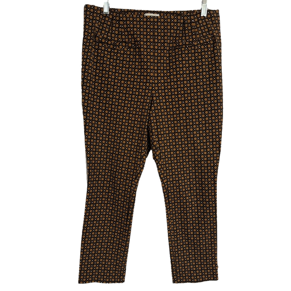 Anthropologie The Essential Slim Trousers Pants Geometric Women’s Size 14